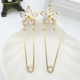 thumbnail image 1 of OPLSKI Shining Rhinestone Faux Pearls Safety Pin Flower Shape Anti-Exposure Women Brooch Pin 22, 1 of 8