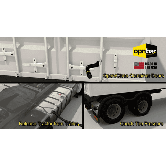 OPNBar Multi-Purpose Steel Leverage Bar - Cargo Trailer Door & Tire Tool