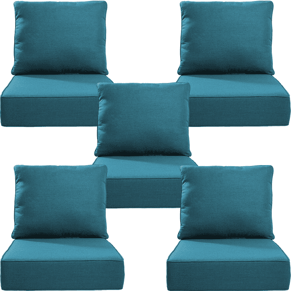 Opohoro Outdoor Deep Seat Cushion Set, 24"x22"x6", Water Resistant & UV Resistant Comfortable Furniture Cushions for Patio Chair, Sofa, Loveseat