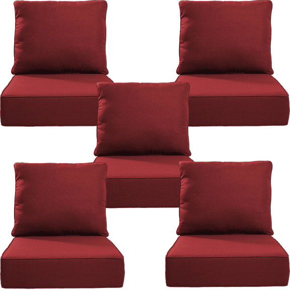 Opohoro Outdoor Deep Seat Cushion Set, 24"x22"x6", Water Resistant & UV Resistant Comfortable Furniture Cushions for Patio Chair, Sofa, Loveseat
