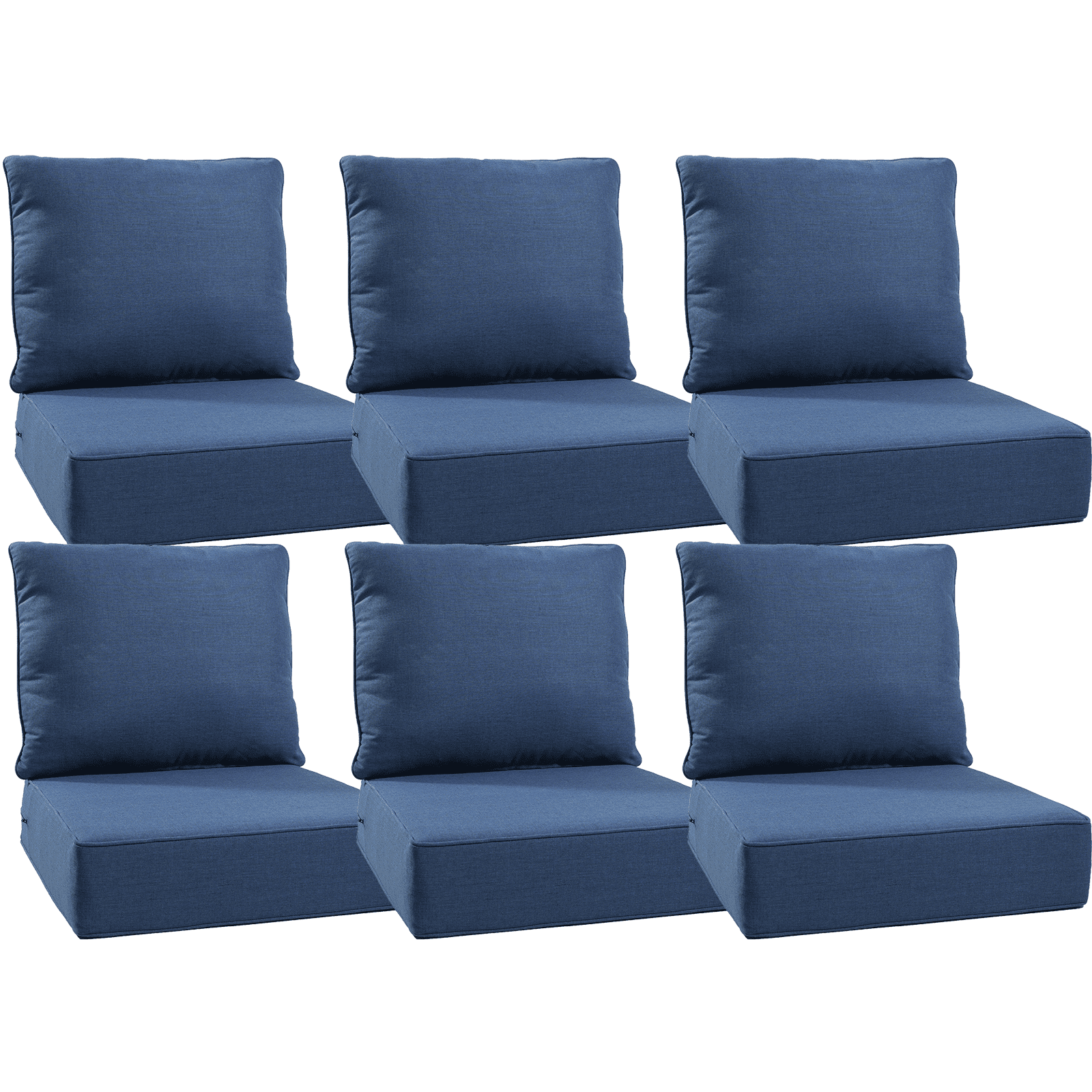 Opohoro Outdoor Deep Seat Cushion Set, 24"x22"x6", Water Resistant & UV Resistant Comfortable Furniture Cushions for Patio Chair, Sofa, Loveseat