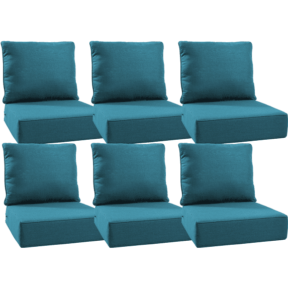 Opohoro Outdoor Deep Seat Cushion Set, 24"x22"x6", Water Resistant & UV Resistant Comfortable Furniture Cushions for Patio Chair, Sofa, Loveseat