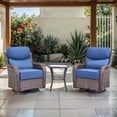 thumbnail image 1 of Opohoro Outdoor Swivel Rocker Patio Chairs with 6 inch Thick Cushions, High Back Wicker Outdoor Swivel Chairs with Table, Patio Swivel Glider Chairs for Porch Garden Balcony, 1 of 12