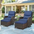 thumbnail image 1 of Opohoro 5-Piece Patio Conversation Set with Swivel Chairs, Ottomans and Side Table, Deep Seat Wicker Outdoor Seating for Porch, 1 of 10
