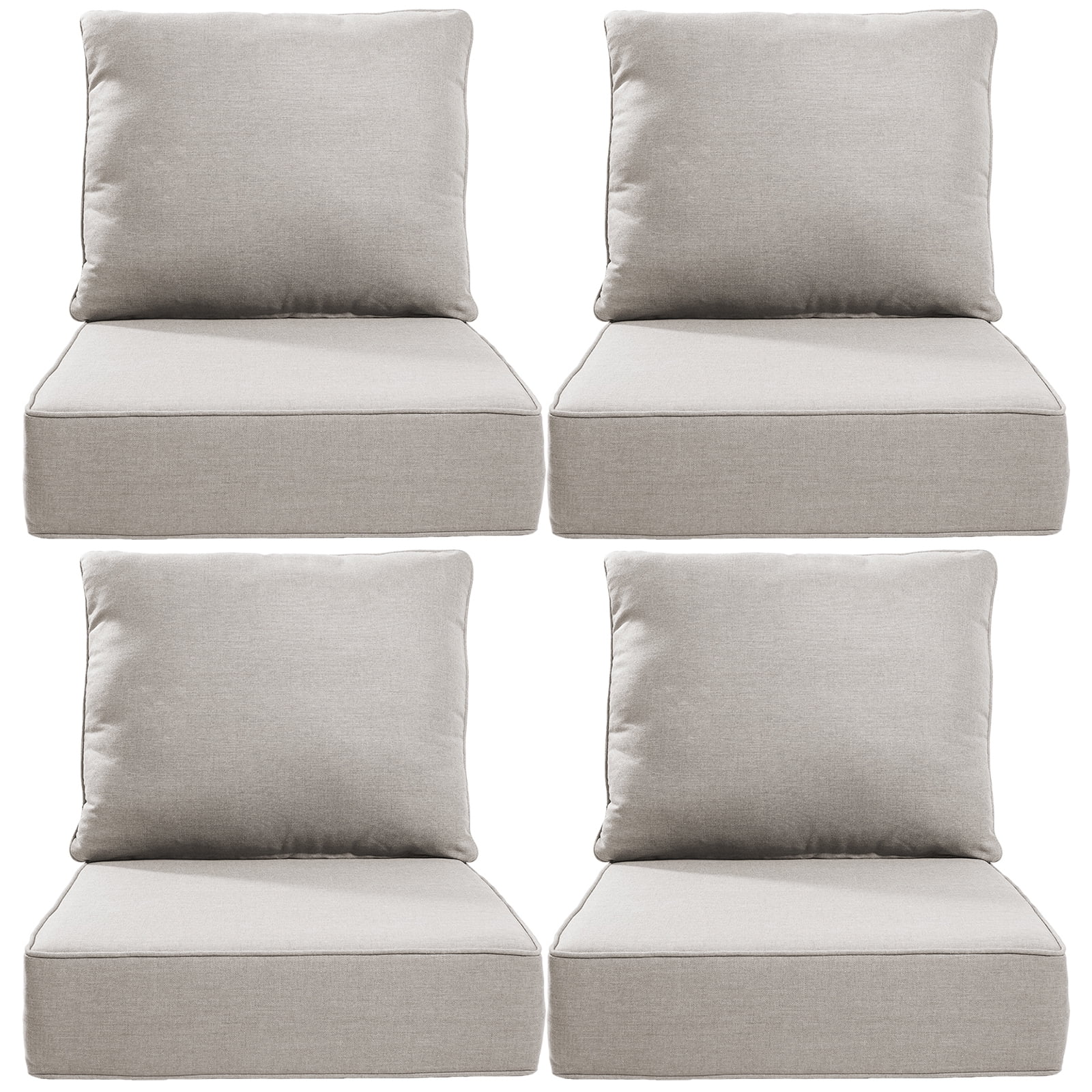 Opohoro Outdoor Deep Seat Cushion Set, 24"x22"x6", Water Resistant & UV Resistant Comfortable Furniture Cushions for Patio Chair, Sofa, Loveseat
