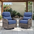 thumbnail image 1 of Opohoro Outdoor Swivel Rocker Patio Chairs Set of 2, with 6 inch Thick Cushions, Wicker Outdoor Swivel Chairs High Back Patio Swivel Glider Chairs for for Porch Deck Backyard, 1 of 11