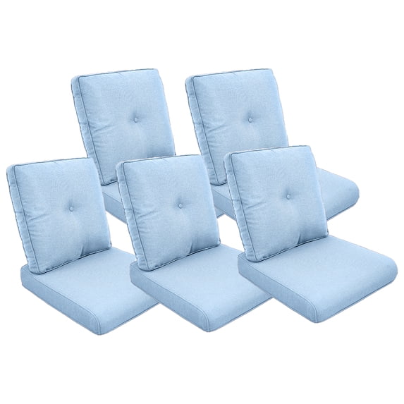 OPOHORO Outdoor 10-Piece Deep Seat Cushion,25"x 22", Water Resistant, Fade Resistant, Deep Seat Bottom and Back Cushion for Chair, Sofa, and Couch,BabyBlue