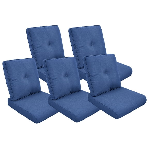 OPOHORO Outdoor 10-Piece Deep Seat Cushion,25"x 22", Water Resistant, Fade Resistant, Deep Seat Bottom and Back Cushion for Chair, Sofa, and Couch,Blue