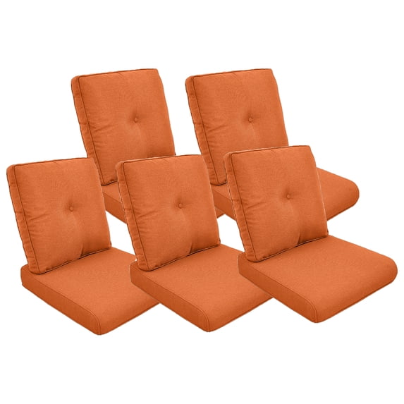 OPOHORO Outdoor 10-Piece Deep Seat Cushion,25"x 22", Water Resistant, Fade Resistant, Deep Seat Bottom and Back Cushion for Chair, Sofa, and Couch,Orange