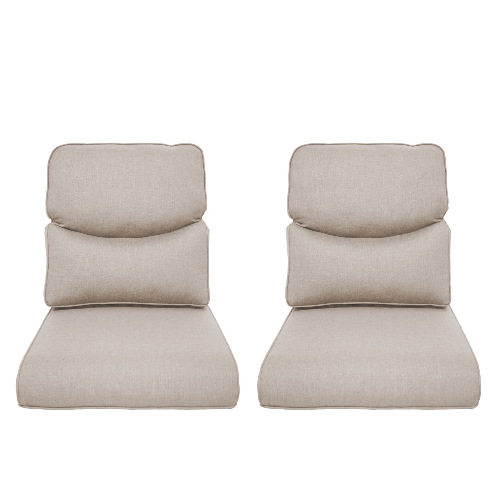 Opohoro Outdoor 25 x 22 Inch Comfortable, Soft, Versatile Beige Lounge Chair Cushions, 4 Count
