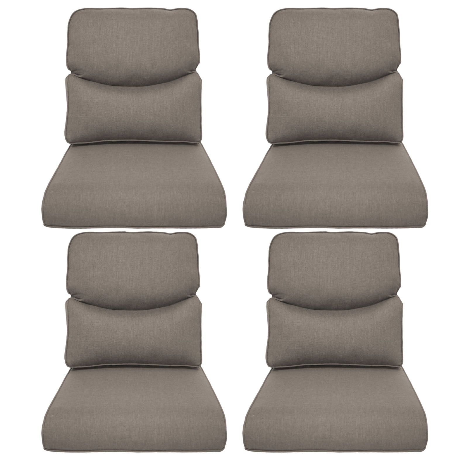 Opohoro Outdoor 25" x 22" Gray Lounge Chair Cushions, 8-Count
