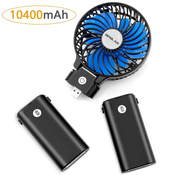 OPOLAR 10400mAh Battery Fan, Foldable Handheld Fan, 3 Setting, for Home Travel and Outdoor Activities(Blue)