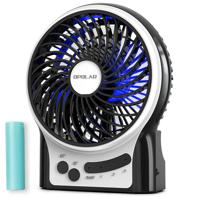Uniqwamo Portable Rechargeable Fan Work for Black & Decker/Porter Cable 20V Max Li-ion Battery, Jobsite Battery Operated Fan with 3 Speeds Control,USB