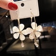 thumbnail image 1 of OPOLSKI 1 Pair Drop Earrings Faux Pearls Tassel Exaggerated Vintage Bow-knot Stud Earrings 17, 1 of 8
