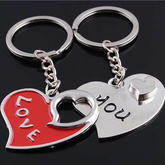 OPOLSKI 1 Pair Key Chain Cartoon Decorating 3D Effect Zinc Alloy Lovers Gift Wedding Favors Keyring A