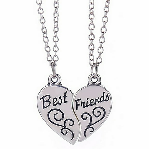 OPOLSKI 1 Pair Women Necklace Best Friends Letters Engraved Jewelry Freinds Matching Necklace for Party