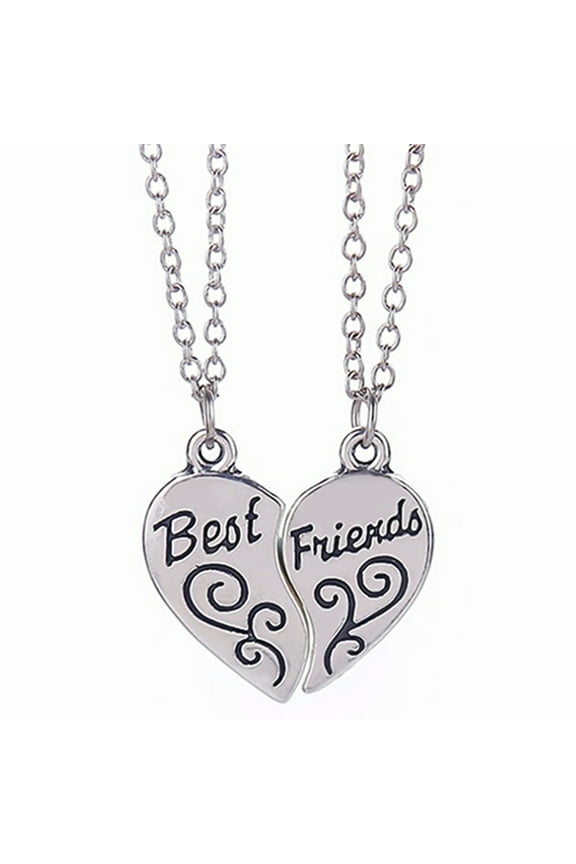 1 Pair Women Necklace Best Friends Letters Engraved Jewelry Freinds Matching Necklace for Party