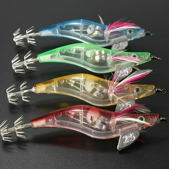 OPOLSKI 10.5cm LED Luminous Shrimp Fishing Lure for Salt Water & Freshwater