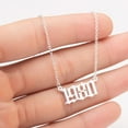 thumbnail image 1 of OPOLSKI 1980-2019 Birth Year Number Charm Pendant Stainless Steel Chain Necklace Silver 1987, 1 of 8