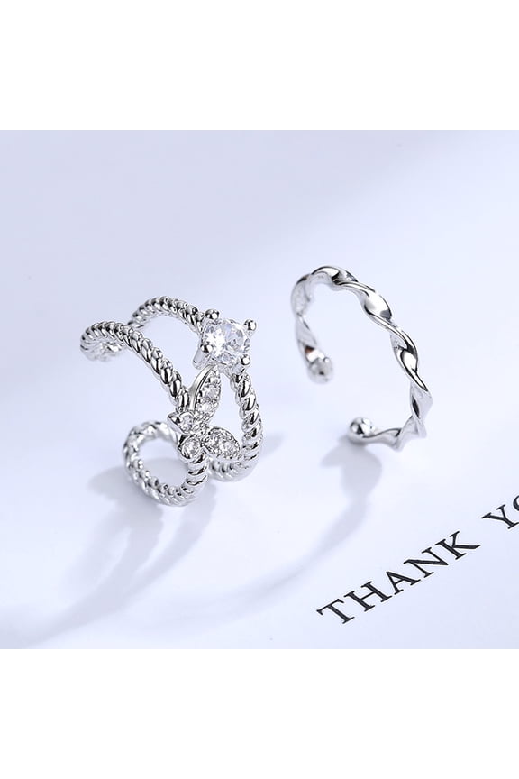 1Pc Ear Clip Non-Piercing Shiny Visual Effect All Match Ear Cuff Women Butterfly Jewelry Earring Fashion Accessory B