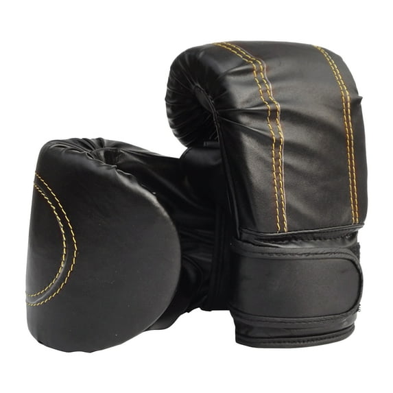 OPOLSKI Adult Adjustable Faux Leather Grappling Gloves for Boxing, Black,151.58g