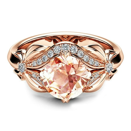 OPOLSKI Bow Cubic Zirconia Finger Ring Wedding Party Engagement Jewelry Rose Gold
