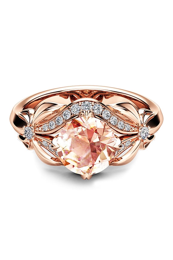 Bow Cubic Zirconia Finger Ring Wedding Party Engagement Jewelry Rose Gold