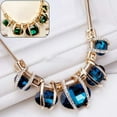 thumbnail image 1 of OPOLSKI Fashion Women Crystal Pendant Golden Chain Choker Blue, 1 of 8