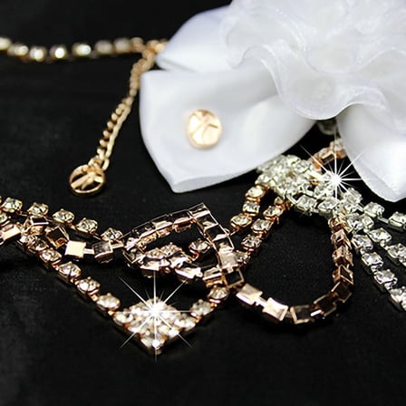 OPOLSKI Jewelry Set Square Exquisite Accessory Heart Necklace Earrings Collection Golden