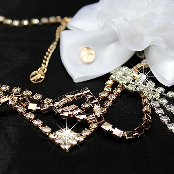 OPOLSKI Jewelry Set Square Exquisite Accessory Heart Necklace Earrings Collection Golden