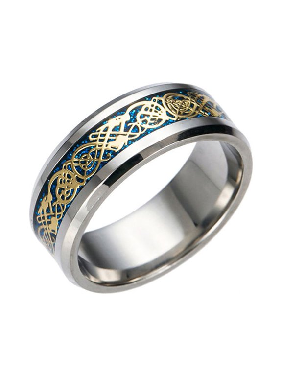 Men Titanium Steel Smooth Surface Wedding Band Finger Ring Jewelry Gift