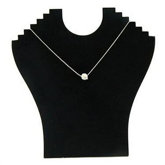 OPOLSKI Necklace Bust Jewelry Pendant Chain Display Holder Neck Velvet Black