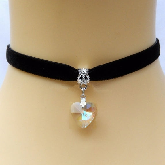 OPOLSKI Necklaces Adjustable Chic Faux Leather Vintage Gothic Style Velvet Choker White