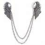 OPOLSKI Retro Collar Clip Punk Chain Tassel Blouse Shirt Angel Wing Tips Pin Brooch