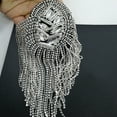 thumbnail image 1 of OPOLSKI Shoulder Brooch Tassels Rhinestones Jewelry Handmade Shiny Epaulet Sliver1, 1 of 7