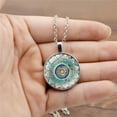 thumbnail image 1 of OPOLSKI Vintage Glass Cabochon Pendant Long Chain Necklace Black, 1 of 8
