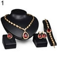 thumbnail image 1 of OPOLSKI Women Formal Party Waterdrop Cubic Zirconia Necklace Earrings Bracelet Ring US6-9, 1 of 7