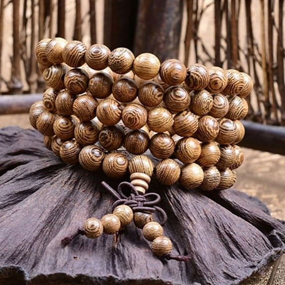 OPOLSKI Women Men 8mm Wooden Bead Buddhist Prayer Mala Necklace Bracelet Gift Jewelry