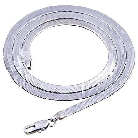 OPOLSKI Women Men Simple Silver Plated Flat Gift Snake Chain Herringbone Choker Necklace