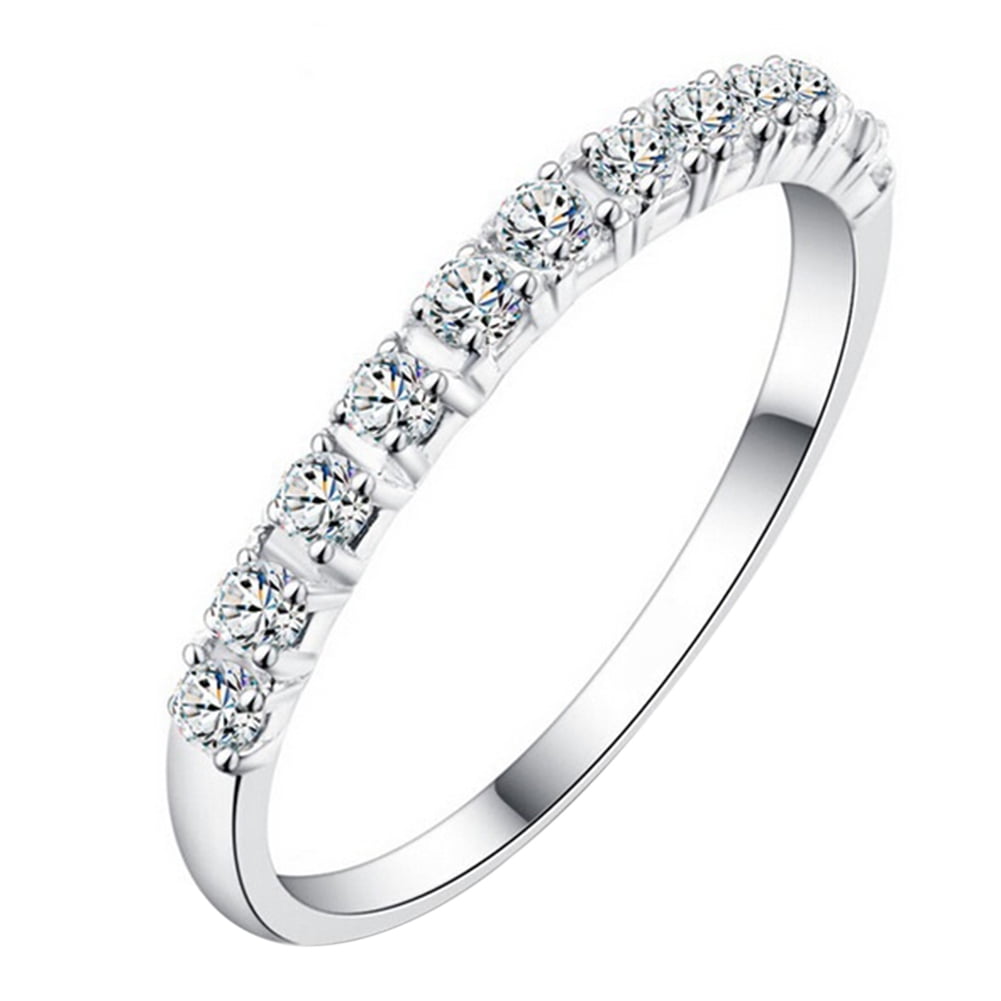 OPOLSKI Women’s Engagement Rings, 925 Sterling Silver with Glitter ...