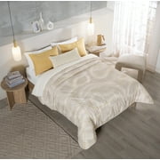 OPORTO GEOMETRIC SOFT TEXTURE REVERSIBLE COMFORTER SET 4 PCS QUEEN SIZE MADE IN MEXICO