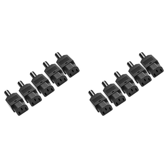 OPP 10-Pack IEC C13 Power Plug Connectors, 3-Pin Female Socket, 250V 10A, Black