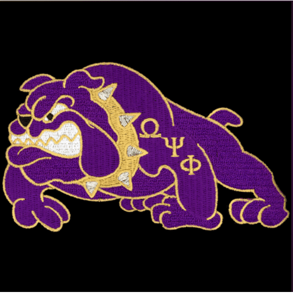 OPP 2 3/4" Bulldog Emblem W/Heat Seal Backing