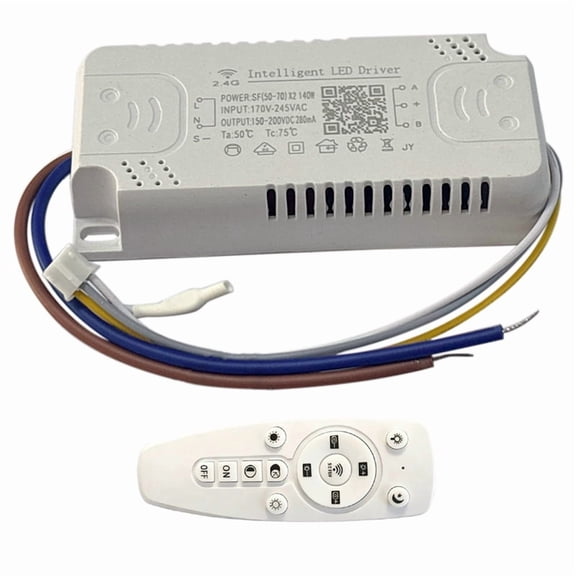 OPP APP-Controlled LED Driver and 2.4G Remote, Dimmable Color-Changeable Transformer for Chandelier (50-70W x2)