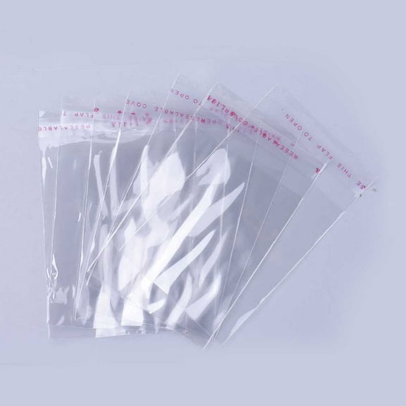 OPP Cellophane Bags Rectangle Clear 10x6cm Unilateral Thickness: 0.035mm Inner Measure: 7.5x6cm for DIY