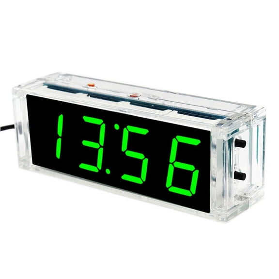 OPP Diy Digital Clock Kit with Shell, 1-Inch LED Tube, 51 Microcontroller Electronics Project for DIY Enthusiasts