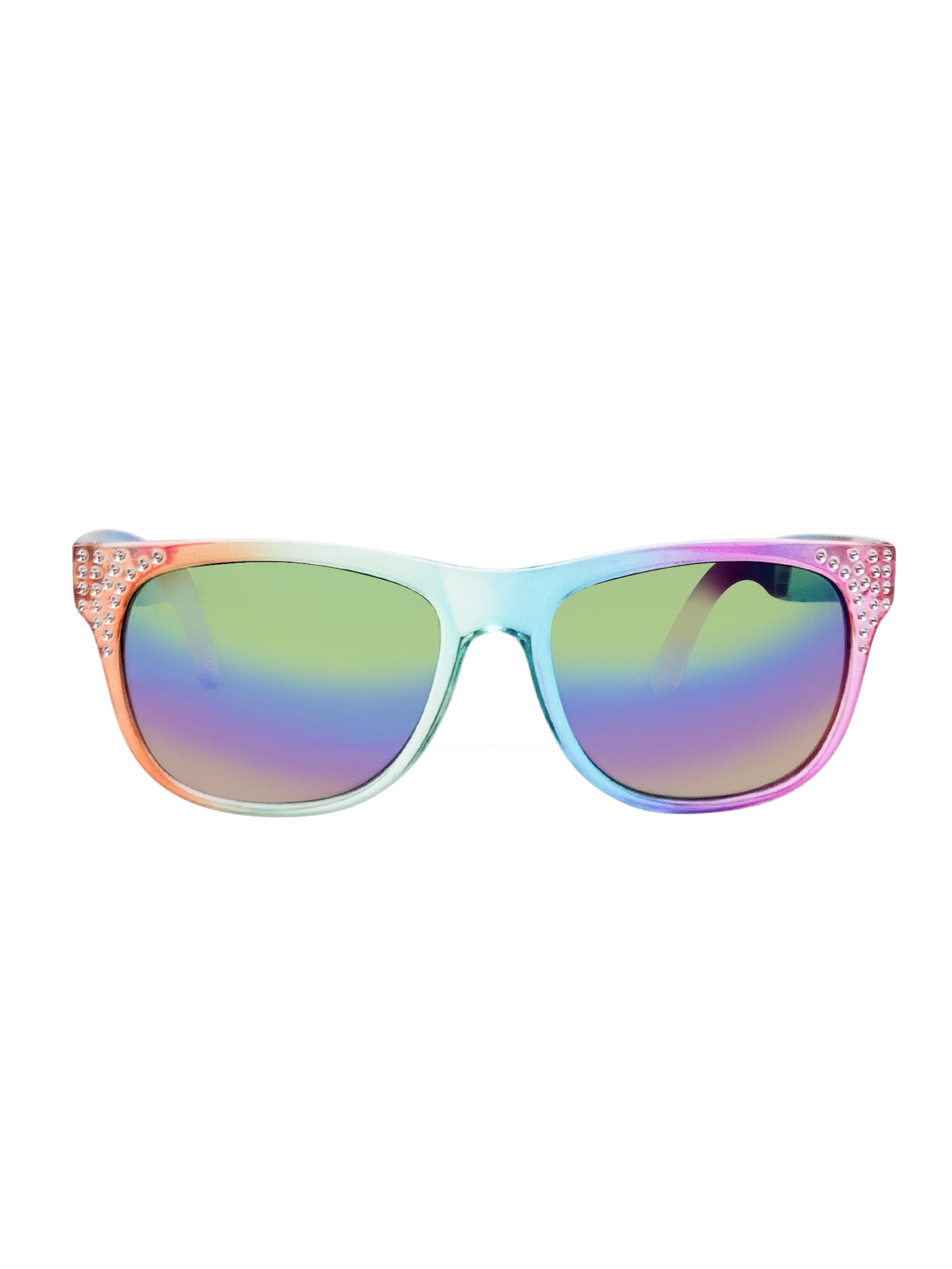 Kids Plastic Wayfarer Multicolor Frame Multicolor Mirror Lens Sunglasses