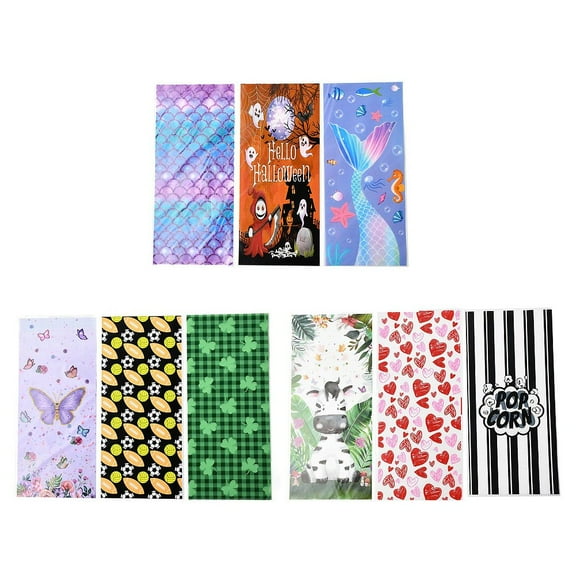 OPP Plastic Printed Candy Storage Bags for Chocolate Candy Cookies Gift Packing Rectangle Mixed Shapes 27.6x12.4x0.01cm