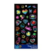 Hello Hobby Multicolor Neon Designer Stickers, 32 Count