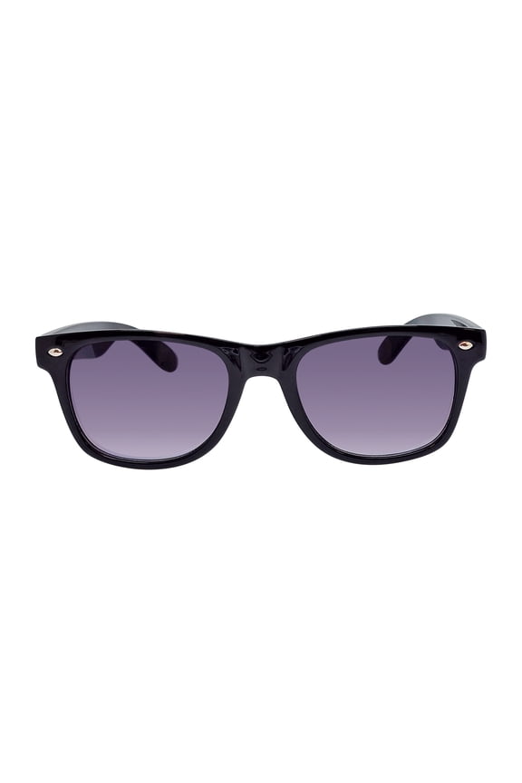 Mens Plastic Wayfarer Black Frame Smoke Lens Sunglasses
